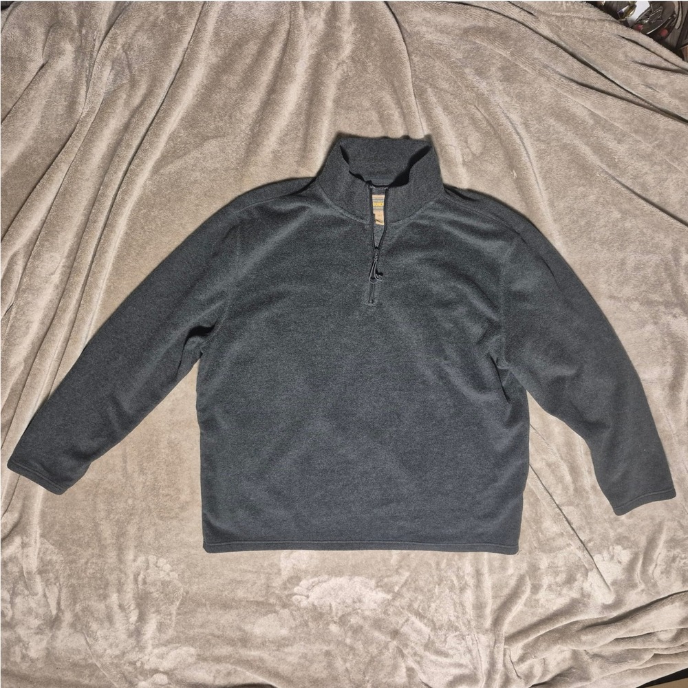 The Foundry Supply Co Mens 3XLT Charcoal Gray Quarter Zip Fleece Pullover